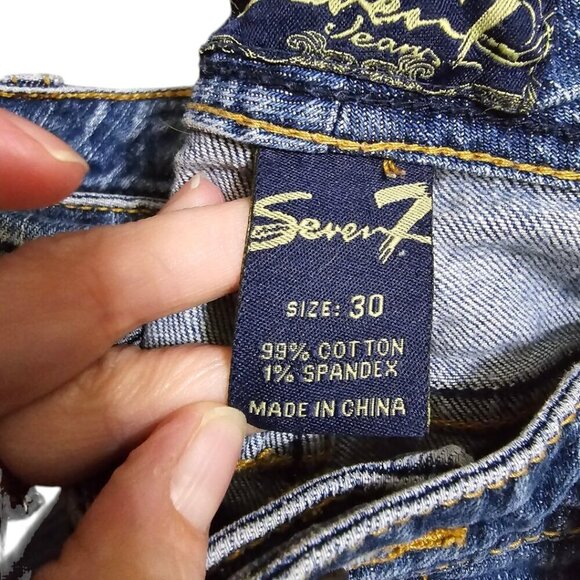 Seven7 Mid-Rise Flare Leg Jeans Sz 30 - Picture 9 of 10